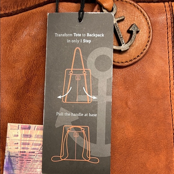 Harbour 2nd | Leather Tote/Backpack Bag in Cognac - Picture 8 of 9